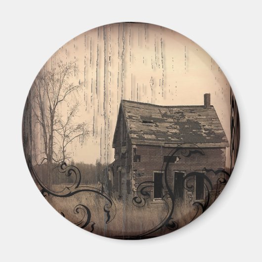ヴィンテージウエスタン素朴ファームバーンカントリーウェディング マグネット (正面)