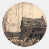 ヴィンテージウエスタン素朴ファームバーンカントリーウェディング ラウンドシール (正面)