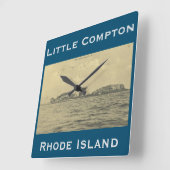 ヴィンテージウエストアイランド，サコンネット – リトルコンプトン， RI スクエア壁時計 (傾斜)