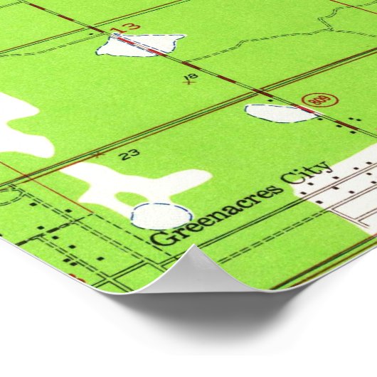 ヴィンテージウエストパームビーチ&パームビーチFLマップ(1946) ポスター (角)