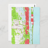 ヴィンテージウエストパームビーチ&パームビーチFLマップ(1946) ポストカード (正面/裏面)