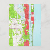 ヴィンテージウエストパームビーチ&パームビーチFLマップ(1946) ポストカード (正面)