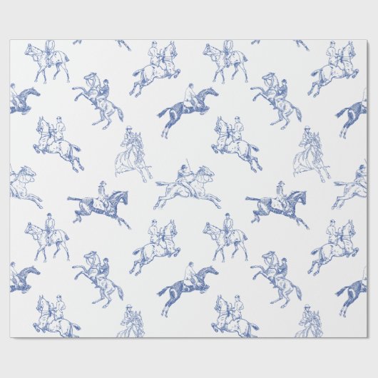 ヴィンテージウエストリアンブルーホワイトトイル ラッピングペーパー (フラット)