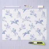 ヴィンテージウエストリアンブルーホワイトトイル 薄葉紙 (クラフト)