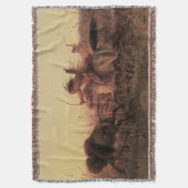 ヴィンテージウエスト、インディアンバッファロー狩りバイシャルルウィマール スローブランケット (正面縦)