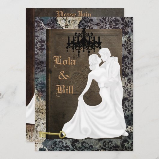 ヴィンテージウエディングアンティーク招待状 招待状 (正面/裏面)