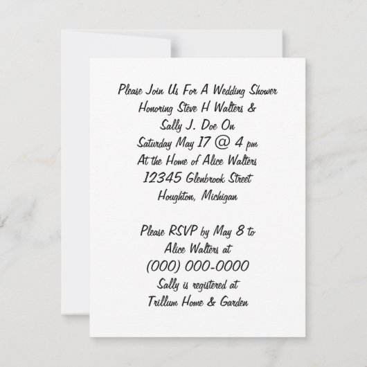 ヴィンテージウエディングシャワーアナウンス招待状 招待状 (裏面)