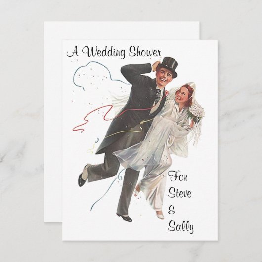 ヴィンテージウエディングシャワーアナウンス招待状 招待状 (正面/裏面)