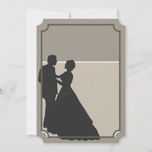 ヴィンテージウエディング踊りカップルシルエット招待状 招待状 (裏面)