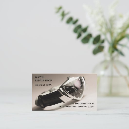 ヴィンテージウォッチストアジュエリーストアウォッチの修復 名刺 (スタンド正面)
