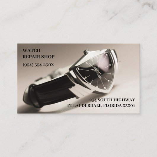 ヴィンテージウォッチストアジュエリーストアウォッチの修復 名刺 (正面)