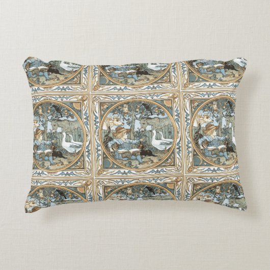 ヴィンテージウォルタークレーンチャイルドズブックイラストレーション アクセントクッション (正面)