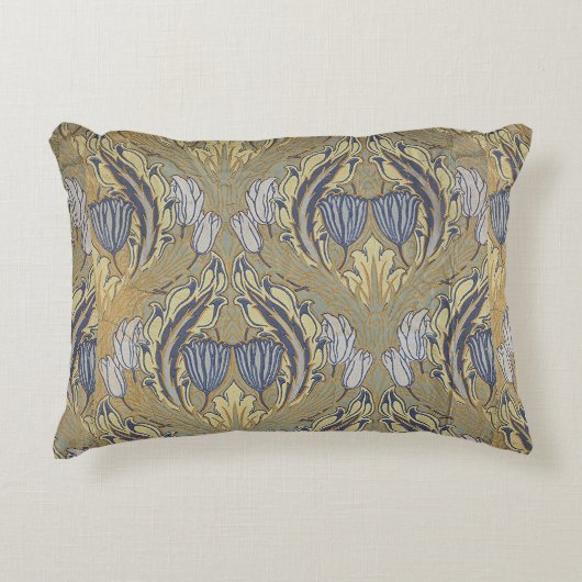 ヴィンテージウォルタークレーン装飾アートチューリップ アクセントクッション (正面)