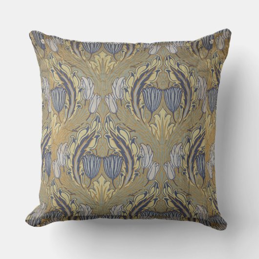 ヴィンテージウォルタークレーン装飾アートチューリップ クッション (正面)