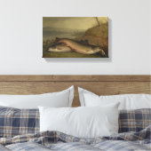 ヴィンテージウォルターブラケットトラウト キャンバスプリント (インサイチュ (寝室))