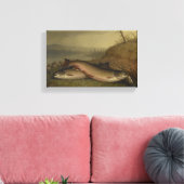 ヴィンテージウォルターブラケットトラウト キャンバスプリント (インサイチュ (リビング))