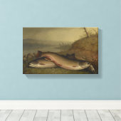 ヴィンテージウォルターブラケットトラウト キャンバスプリント (インサイチュ (ウッドフロア))