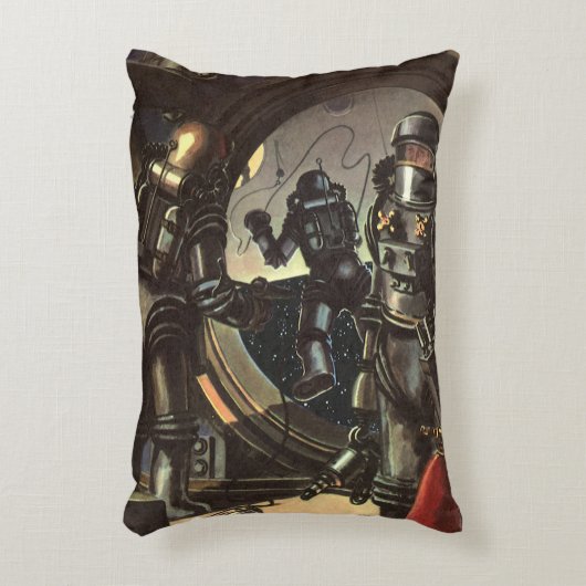 ヴィンテージウォーキングのSF宇宙飛行士宇宙 アクセントクッション (正面(垂直))