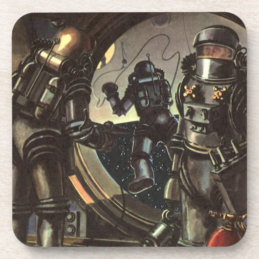 ヴィンテージウォーキングのSF宇宙飛行士宇宙 コースター (正面)