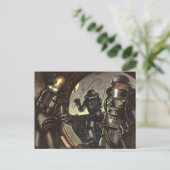 ヴィンテージウォーキングのSF宇宙飛行士宇宙 ポストカード (スタンド正面)