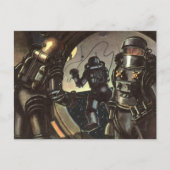 ヴィンテージウォーキングのSF宇宙飛行士宇宙 ポストカード (正面)