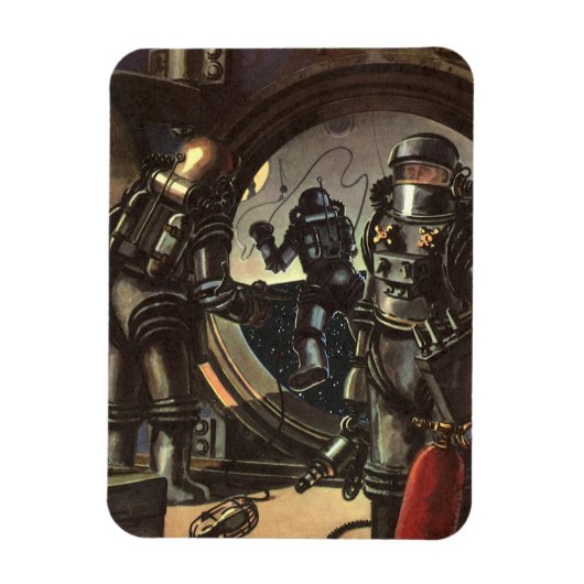 ヴィンテージウォーキングのSF宇宙飛行士宇宙 マグネット (縦)