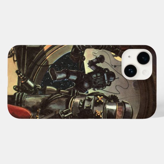 ヴィンテージウォーキングのSF宇宙飛行士宇宙 Case-Mate iPhoneケース (裏面 (横))