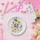 ヴィンテージウォーターカラーイエロー水仙春  ペーパープレート (パーティー)