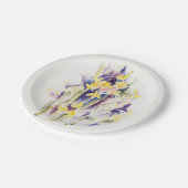 ヴィンテージウォーターカラーイエロー水仙春  ペーパープレート (アングル)