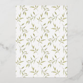 ヴィンテージウォーターカラーイングリッシュマ結婚ナーズ 箔招待状 (裏面)