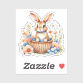 ヴィンテージウォーターカラーイースターバニーラビット シール (シート)