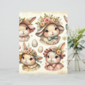 ヴィンテージウォーターカラーイースターブンニーススクラップブック紙 (スタンド正面)