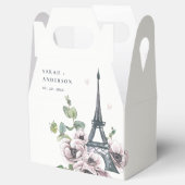ヴィンテージウォーターカラーエッフェルタワーフローラ結婚ズ フェイバーボックス (オープン)