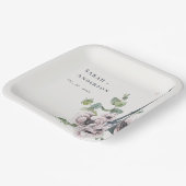 ヴィンテージウォーターカラーエッフェルタワーフローラ結婚ズ ペーパープレート (傾斜あり)