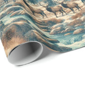 ヴィンテージウォーターカラーエルクAIアート ラッピングペーパー (ロールコーナー)