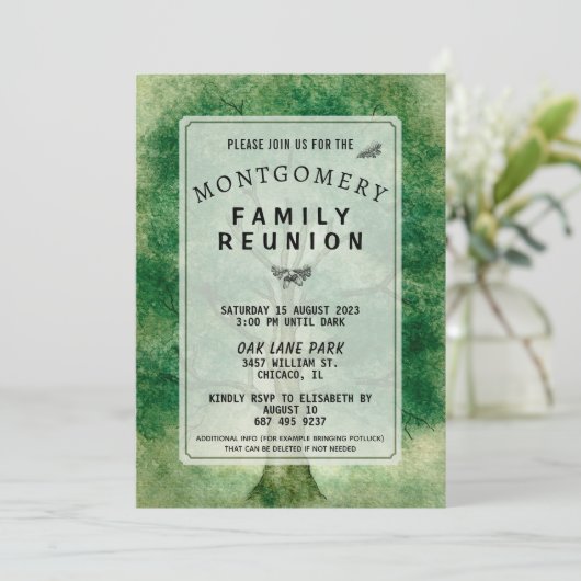 ヴィンテージウォーターカラーオークツリーファミリー懇親会 招待状 (スタンド正面)