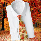 ヴィンテージウォーターカラーカボンプキンズオータム秋オレンジ ネクタイ