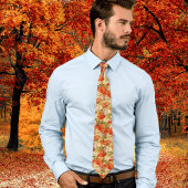 ヴィンテージウォーターカラーカボンプキンズオータム秋オレンジ ネクタイ