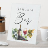 ヴィンテージウォーターカラーカントリーサングリアバー標識 台座サイン (インサイチュ)