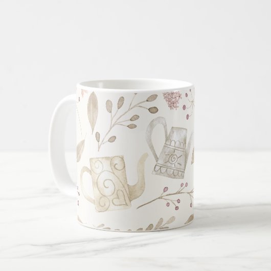 ヴィンテージウォーターカラーガーデンフローラ給水缶 コーヒーマグカップ (正面左)