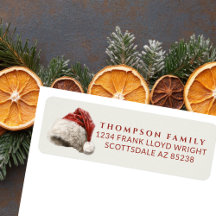 ヴィンテージウォーターカラークリスマスハット差出人住所