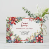 ヴィンテージウォーターカラークリスマスホリデーカード シーズンカード (スタンド正面)