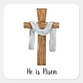 ヴィンテージウォーターカラークロスイースターホリデー スクエアシール (正面)