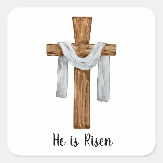 ヴィンテージウォーターカラークロスイースターホリデー スクエアシール (正面)