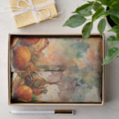 ヴィンテージウォーターカラーサンクスギビングターキーパンプキン 薄葉紙 (ギフト)