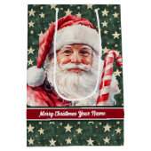 ヴィンテージウォーターカラーサンタクロース抱き枕モノグラム ミディアムペーパーバッグ (裏面)