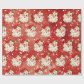 ヴィンテージウォーターカラーサンタレトロ ラッピングペーパー (フラット)