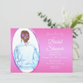 ヴィンテージウォーターカラージャンジャケットブライダルシャワー 招待状 (スタンド正面)