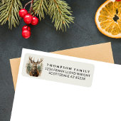 ヴィンテージウォーターカラーディアクリスマス差出人住所 ラベル