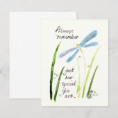 ヴィンテージウォーターカラードラゴンフライ常時記憶文字 ノートカード (正面/裏面)